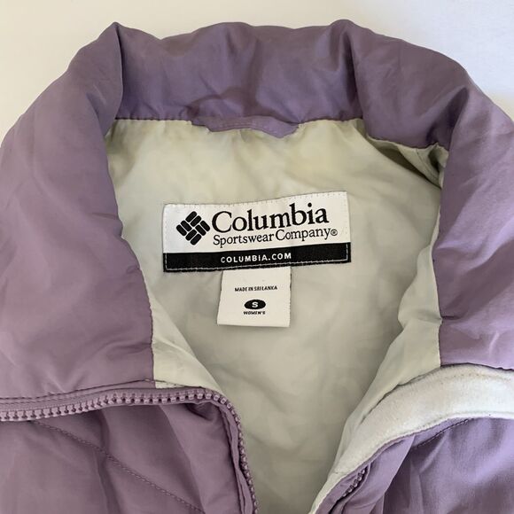 Vintage Columbia Puffer Vest Women S Purple Quilted Zip Activewear Gorpcore Warm - Picture 4 of 11